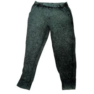 T Party Joggers Womens Large Mineral Wash Pants Green Yoga Sweatpants